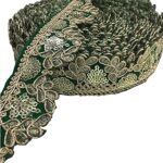 HEMDEV lace Border with sequance jari Embroidery Work/dori lace/lace Border/Blouse lace/Saree Border/Dupatta/lahenga/Art Craft Multicolor (Green)