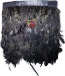 TIPTOP DECORATION Natural Dyed Feathers Lace (2-4 Inch) (Raven Black) (3 Meters)