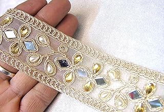 Strala Golden Color Laces for Dresses, Sarees, Lehenga, Suits, Bags, Decorations, Borders, Crafts and Home Décor,Blouse (3 mtr) Design-723