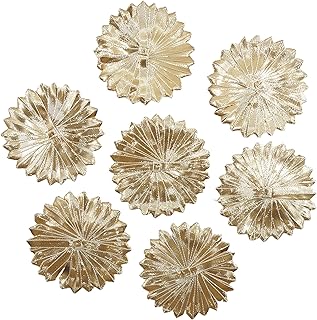 Big Gota Patti Flower Designer Applique (Pack 10 Pieces) Patches for Clothes, Blouse, Dress, Suit, Frock, Saree, Duppata, Decoration, and Art & Craft Making, (Color - Rose Gold, Size - 7 cm)