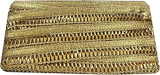Utkarsh WG0051 Golden Color Sparkling Design Lace Gota Patti Design Machine Made Embroidery Lace Border with 2.5 cm Width and 9 Mtr Long Lace Reel