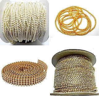 AM Jewellery Making Chains & Stone lace Combo Set- Pack of 4 Items