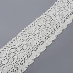 DaSync Embroidery Off-White Cream Crochet croshia crocia Lace Border for Sarees, Blouse Multi Glitter Dupatta, Women, Tailoring, Dresses, Suits, Lehenga, Gowns, chunni, Choli, Crafts 9 Meter