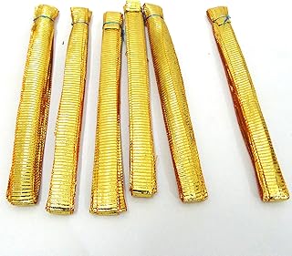 Strala gota Patti lace for Sarees| Lehenga| Suits| Blouses and Craft (Size:-0.5 Inches), Length:- 9 Mtrs Each Approx| Set of 6 pcs (Gold)