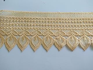 Orient Lace Craft Crochet Lace Croshia 100% Cotton Lace and Crochet Border Material - Used for Trims, Borders, Dresses, Sarees, Lehenga, Suits, Blouses, Dupatta, Chunri Borders, Embroidered Laces, Applique, Fabric lace, Sewing Supplies, latkan laces Hanging jhallar Tassel Laces Crafts and Home D�cor (Size 3.2 cm) (Qty 10 Metres) (Model Crochet 01)