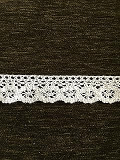 DaSync White Crochet Lace Croshia Cotton Lace&Border Material Crosia Trims Flower Latkan Hanging Jhallar Tassel Laces Applique Fabric Lace Sewing Supplies Cotton Work Lace 9 Meters