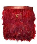 TIPTOP DECORATION Natural Dyed Feathers Lace (2-4 Inch) (Maroon) (9 Meters)