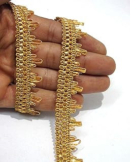 Strala Golden Color Laces for Dresses, Sarees, Lehenga, Suits, Bags, Decorations, Borders, Crafts and Home Décor,Blouse (9mtr) Design-70