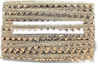Bhavya Enterprises Roll of Ethnic Wear Gota Patti with Mini Triangles Design Embroidery Copper Golden Trim Lace Border for Saree,Suit,Dresses,Fashion