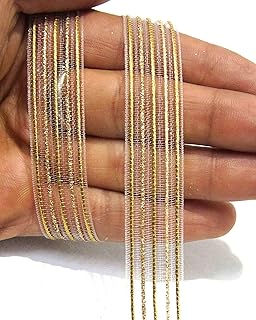 Strala Golden Color Laces For Dresses, Sarees, Lehenga, Suits, Bags, Decorations, Borders, Crafts And Home Decor,Blouse (9Mtr) Design-64.