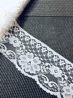 EERA FASHION ICING PRIVATE LIMITED Net, Embroidered, Applique, Fabric Lace and Borders for Craft, Decor, Dresses, Sarees, Skirts, Bags (25 Mtr Lace Roll, White)