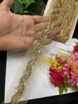 Handcrafted Cutdana & Diamond Lace Border on Net Fabric ? 9 Meters, 1-Inch Embellished Trim for Sarees & Lehengas | Antique