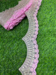 Embroidery Scallop Lace | Sequins Embellishment Trim | Craft Decorative Saree Lace ? 9 Meters, 2-Inch Width | Baby Pink