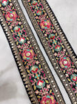 Embroidery Lace Embellishment Trim ? 9 Meters, 3-Inch Width, Decorative Border | Black