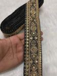Embroidered Zari Lace ? Indian Wedding Trims, Saree Border, 2 Inch Wide Lace Reel (9 Mtr) | Black