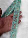 Elegant Saree Lace Border, Dupatta Edging Trim, 9 Meter Embroidered Decorative Fabric Ribbon | Blue