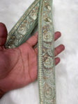Elegant Saree Lace Border, Dupatta Edging Trim, 9 Meter Embroidered Decorative Fabric Ribbon | C Green