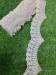 Embroidery Scallop Lace | Sequins Embellishment Trim | Craft Decorative Saree Lace ? 9 Meters, 2-Inch Width | Cream