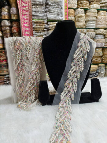 Handmade Jardoshi Work Saree Lace Border for Dupattas & Lehengas ? 9 Meter, 2-Inch Embroidered Trim