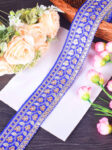 Royal blue Floral Embroidered Sabhyasachi Lace ? 9 Meter Roll