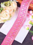 Neon Pink Floral Embroidered Sabhyasachi Lace ? 9 Meter Roll