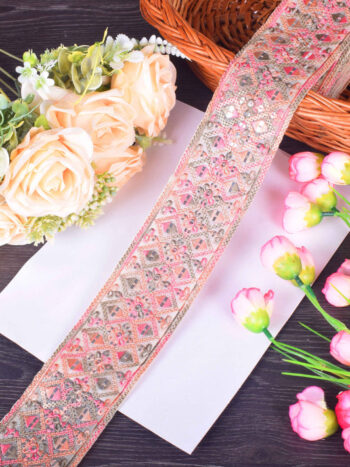 Blush Pearl Floral Embroidered Sabhyasachi Lace ? 9 Meter Roll