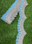 Embroidery Scallop Lace | Sequins Embellishment Trim | Craft Decorative Saree Lace ? 9 Meters, 2-Inch Width | Firozi