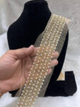 Katdana & Bead Work Handmade Lace Border ? 9 Meters, 2-Inch Width | Gold