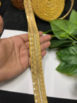 Gold Embroidered Saree Laces for Sarees, Kurtis, Dupattas, Dresses & Lehengas ? 9 Meters, 1.25-Inch Decorative Border | Gold