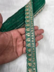 Indian Saree Lace Border Embroidered Trim - Floral Thread Decorative Ribbon (9 Meter) | Green