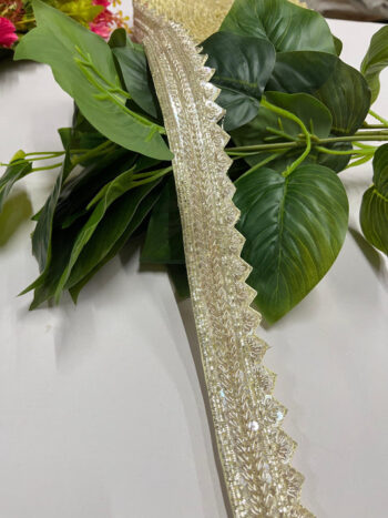 Zardosi Handmade Lace | Cutwork Hand-Embroidered Lace Borders ? 9 Meters, 1.5-Inch Width | Pani Gold