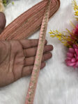 Embroidered Designer Lace, Indian Wedding Trims, Saree Border, Lace Reel 9 Meter (0.5 Inch Width) | Peach