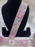 Beautiful Sequence Lace Trim on Net Fabric - 9 Meter | Purple
