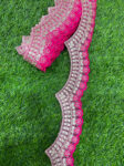 Embroidery Scallop Lace | Sequins Embellishment Trim | Craft Decorative Saree Lace ? 9 Meters, 2-Inch Width | Rani Pink