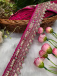 Beautiful Silk-Based Sequins Work Embroidery Trim - Elegant and Versatile | Rani Pink