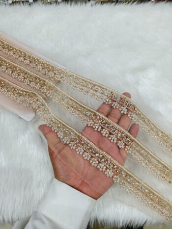 Handmade Zardosi Work Saree Laces Border ? 9 Meters, 1-Inch Embroidered Trim for Sarees, Dupattas & Ethnic Wear | Rose Gold