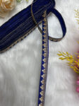 Embroidered Designer Lace, Indian Wedding Trims, Saree Border, Lace Reel 9 Meter (0.5 Inch Width) | Royal Blue