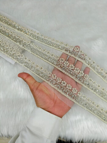 Handmade Zardosi Work Saree Laces Border ? 9 Meters, 1-Inch Embroidered Trim for Sarees, Dupattas & Ethnic Wear | Silver