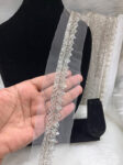 Handmade Zardosi Sequin Lace Trim ? 9 Meters, 1-Inch Width | Silver