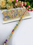 Deeps Creation Multi Beads and Jardoshi Work Laces For Use Dupattas Saree borders handmade laces Borders ? Premium Quality, Intricate Embellishments for Sarees, Lehengas, Dupattas, and Luxury Home Decor - Multicolor