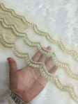 Handcrafted Pearl And Zardozi Lace Borders ? Premium Quality, Intricate Embellishments for Sarees, Lehengas, Bridal Couture, and Luxury Home Decor - Pani Gold