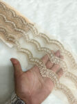 Handcrafted Pearl And Zardozi Lace Borders ? Premium Quality, Intricate Embellishments for Sarees, Lehengas, Bridal Couture, and Luxury Home Decor - Rose Gold