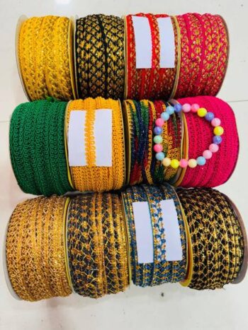 JAY MAJISA Beautiful Gold Zari Lace Trim Rolls – Multi-...