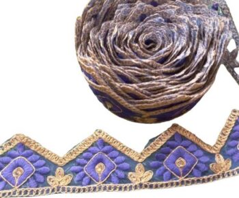 Shyam Diwane blue cutwork lace sarri,kinari border (len...