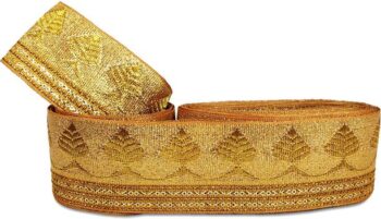 Airtick CWG0378 (5cm X 9 Mtr) Golden Sitara Zari Gota E...