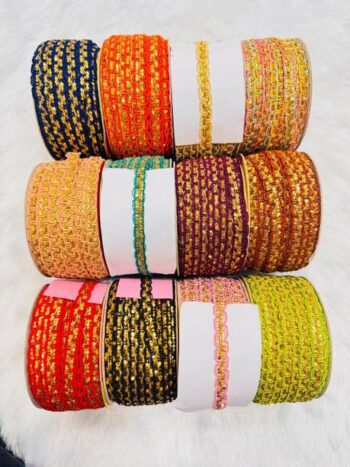 JAY MAJISA Dual-Tone Braided Zari Border Lace Trim 12 R...