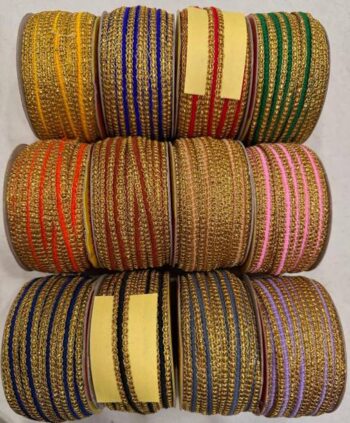 JAY MAJISA Elegant Gold Embroidered Zari Lace Trim Roll...