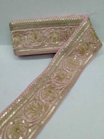 DEEP'S CREATION Embroidered Designer Zari Border Lace I...