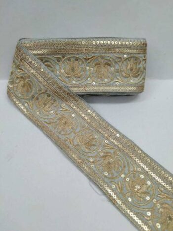DEEP'S CREATION Embroidered Designer Zari Border Lace I...