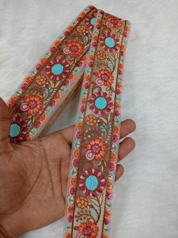 9-Meter Embroidery Lace in Rich Cocoa Brown